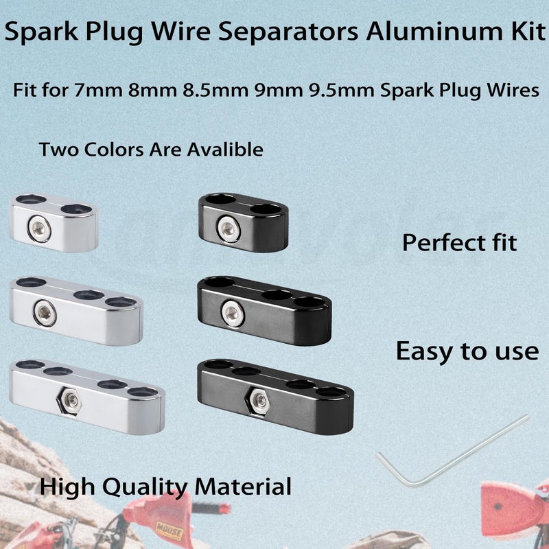 amavoler 6 Pcs Universal Spark Plug Wire Separators Kit Plasitic Fit for All 7mm 8mm 9.5mm Wire. (Black) - Image 2
